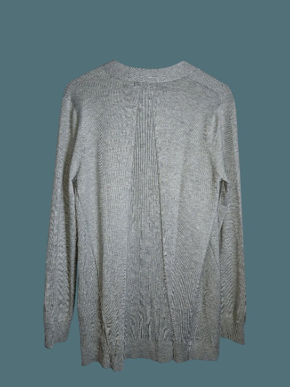 Love Ellie Long Open Front Knit Gray Cardigan Women Large - Picture 3 of 6